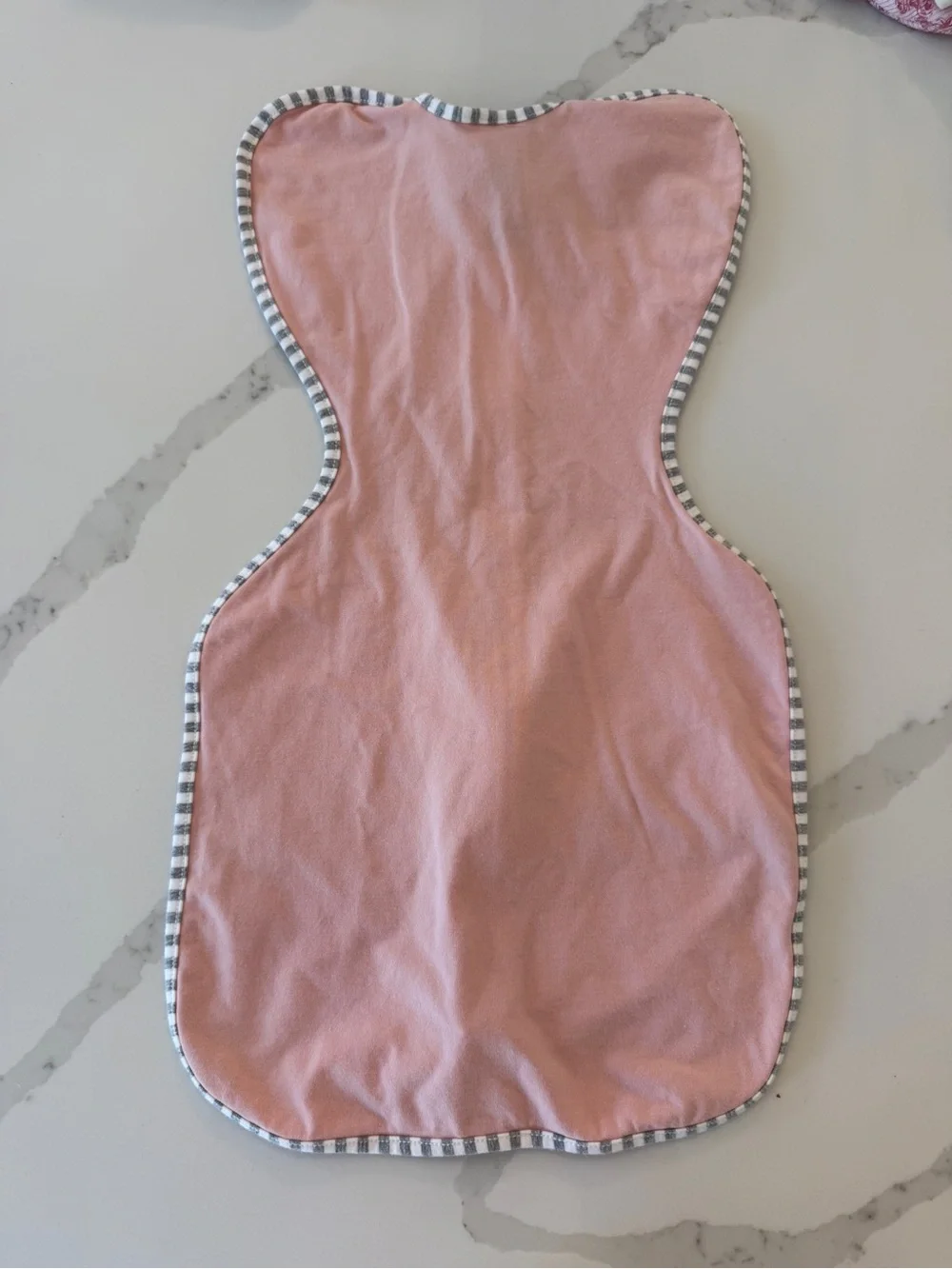 Love to Dream Pink Swaddle Sleep Sack with Striped Trim